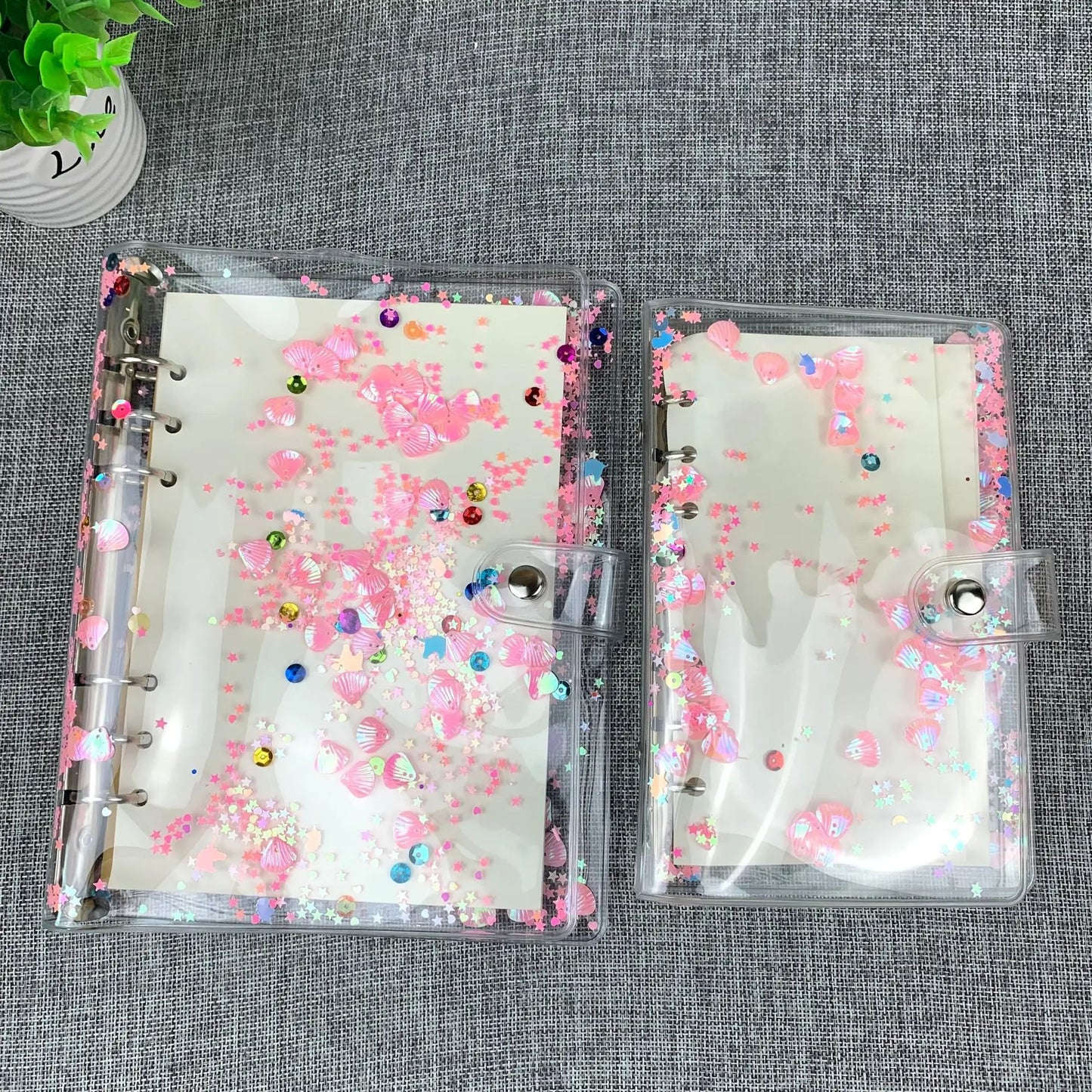 A6 Budget Binder Cover With 10Pcs Transparent Cash Envelopes Waterproof PVC Zippered Cash Bags For Budget