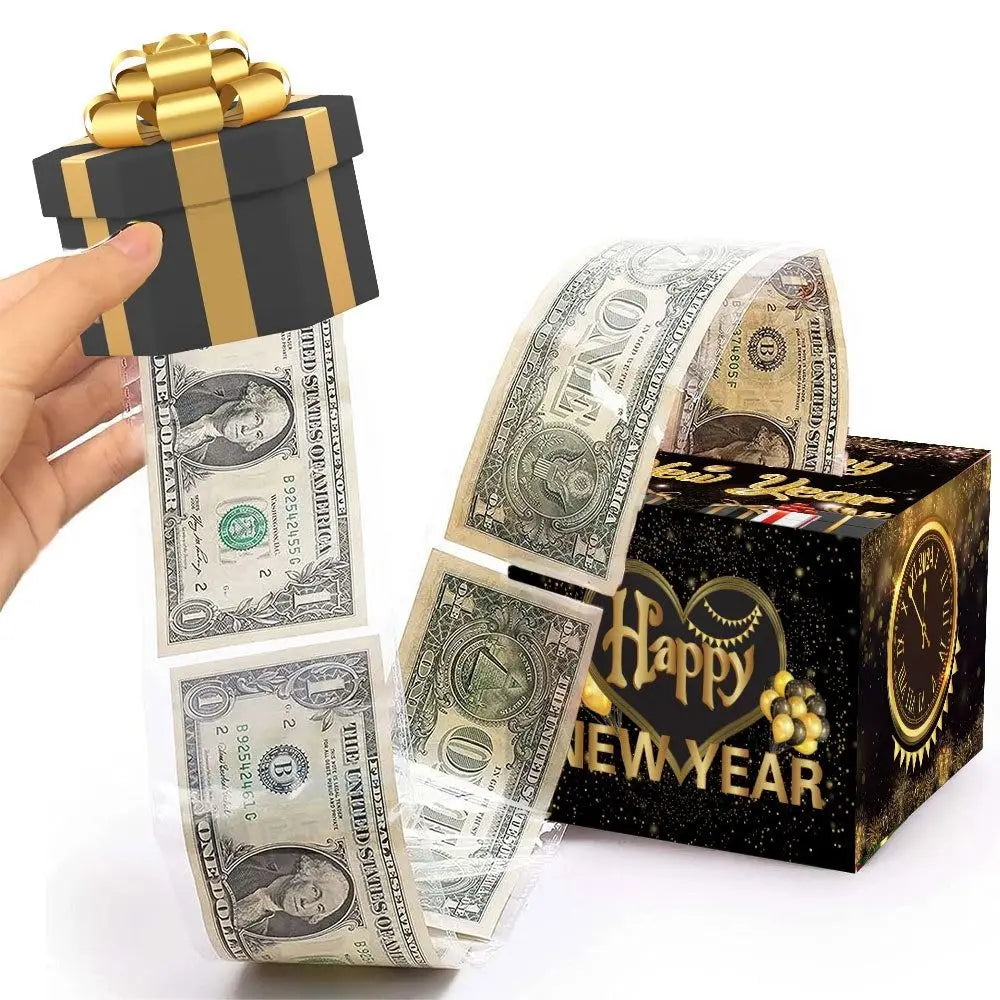 New Birthday Cash Pull Gift Box Money Pulling Box Cash Gift Box Cash Black Money Clip Funny Surprise Birthday Cake Decoration