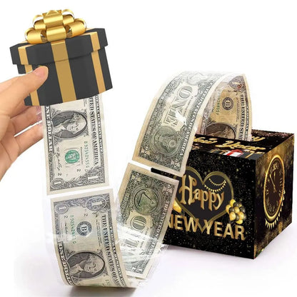 New Birthday Cash Pull Gift Box Money Pulling Box Cash Gift Box Cash Black Money Clip Funny Surprise Birthday Cake Decoration