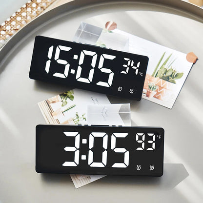 Multi-function Electronic Clock Multi-set Alarm Clock Mirror Clock Home Decoration Simple Large Screen Clock