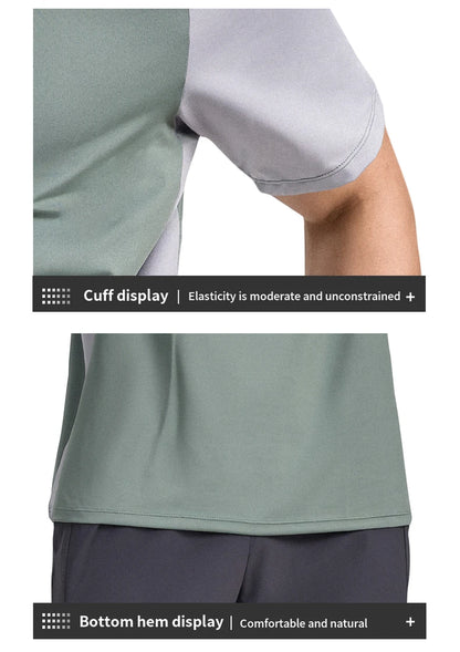 Sports T-shirt, men's half-zipper stand-up collar short-sleeved running top, summer sports training tennis clothes