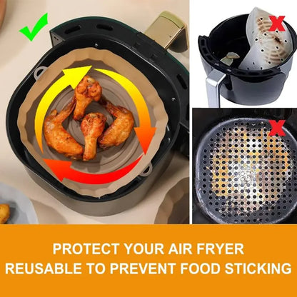 Multipurpose Air Fryer Pad Silicone Air Fryer Liners Accessories Cake Baking Pan Round Insulation Pad Tray Fryer Pad