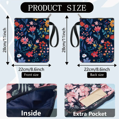 1pc Flower Book Sleeve Leaves Book Protector Plant Book Covers for Paperbacks Washable Fabric Cloth Book Cover with Zipper