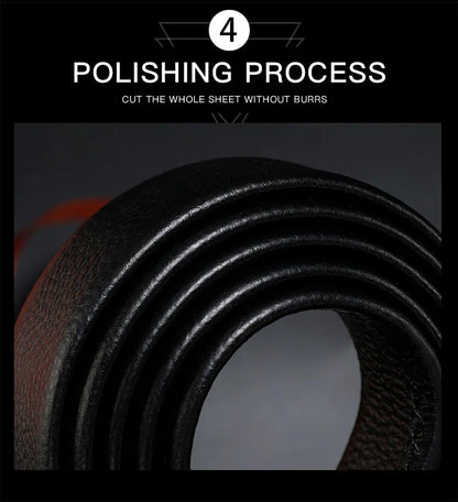 Men Leather Belt Metal Car Automatic Buckle Work Belt High Quality Men 120cm Leather Belt Business