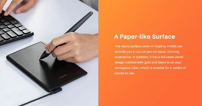 Graphics Tablet HUION H420X Digital Drawing Tablet Graphic Tablet for Painting with Battery-Free Pen PW100 8192 L