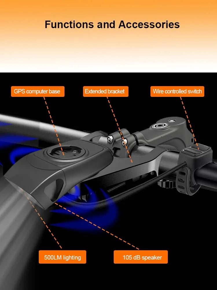 Bicycle lights & horns & Garmin computer stand 3in1, stacked BIKE computer base computer stand cycling code watch base headlighg