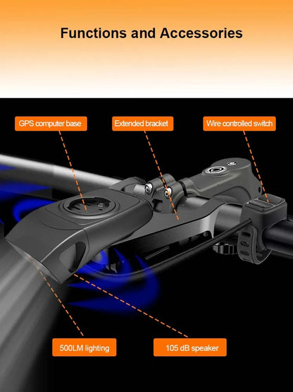 Bicycle lights & horns & Garmin computer stand 3in1, stacked BIKE computer base computer stand cycling code watch base headlighg