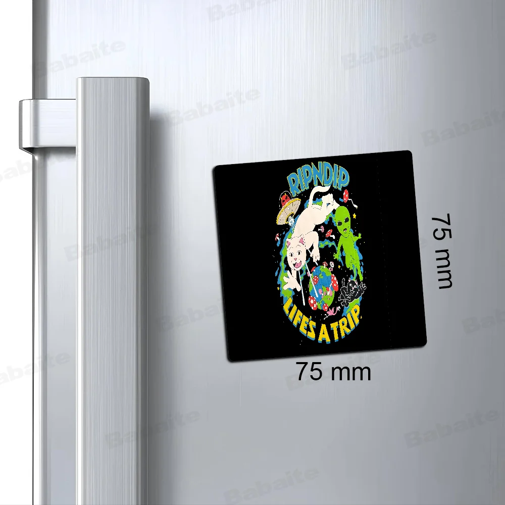 Cat R-Ripndips Fridge Photo Fridge Magnet Square Stickers Personalize Home Decor Souvenirs Gift