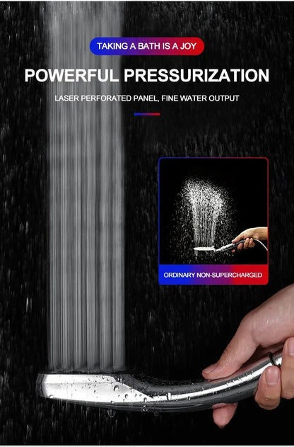 300 hole ultra strong pressurized shower head, square handheld shower head, pressurized shower head, water-saving shower head