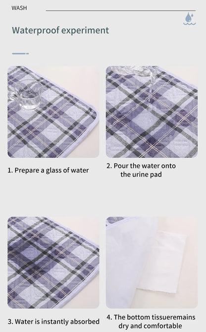 80x120cm 4 Layer Cartoon Dino Heart Diapering Mat Waterproof Washable Changing Pads for Night and Menstrual Protection Baby Care