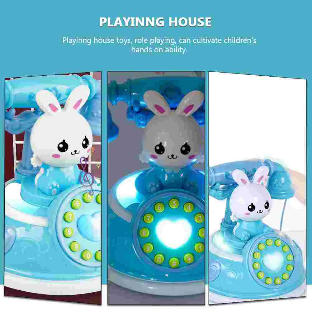 Simulation Telephone Toy Kids Playhouse Role Play Cartoon Phone Vocals Pretend Landline Educational Electronic Toys Safe
