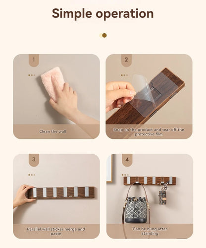 1Pc Row of Hooks, No Punching, Strong Load-bearing Door, Rear Hanger, Hat Rack, Used for Bedroom Door, Bathroom, Kitchen