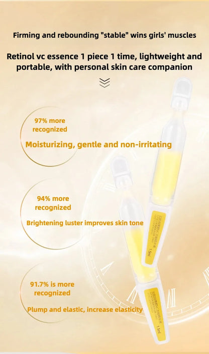 Vitamin C  Retinol Anti-Aging Serum - Brightening Face Treatment, Wrinkle Repair, Dark Spot Corrector, Single-Use Ampoule 30pcs