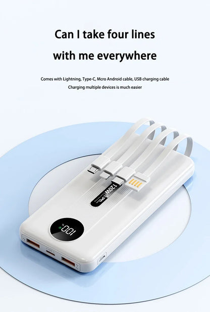 200000mAh 120W Mobile Power Bank Ultra Fast Charging Digital Display Battery Large Capacity Suitable For iPhone Huawei Xiaomi