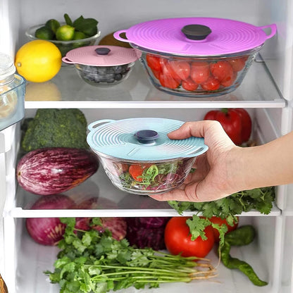 Silicone Lids for Bowl Reusable Sealed Suction Lids Fits Cups Bowls Plates Pots Pans Food Storage Microwave Cover Kitchen Gadget