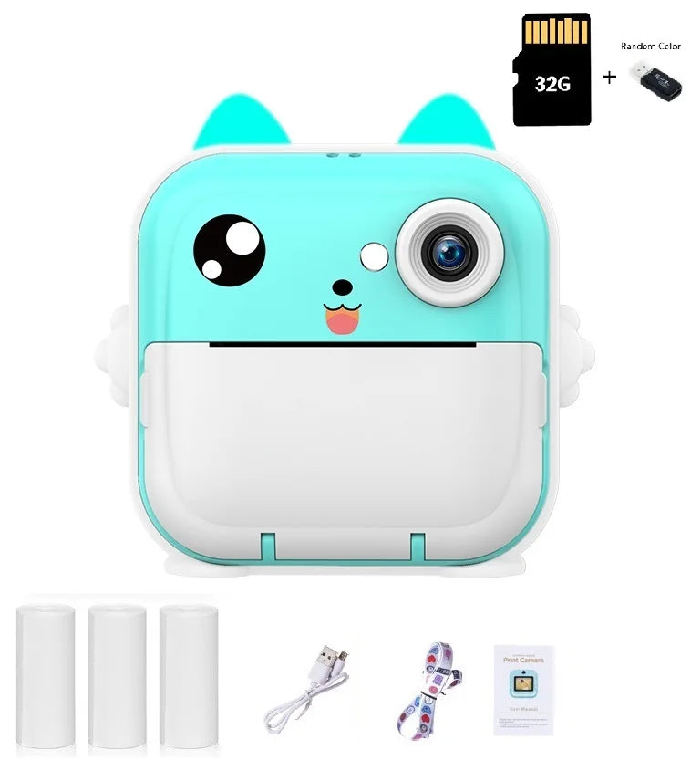 Children 1080P HD Digital Camera  Mini Thermal Printer Photography Instant Print Photo HD Digital Video Cameras Portable Toy