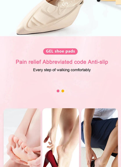 Half Insoles for Shoes Inserts Forefoot Pad Non-slip Sole Toe Plug Cushion Reduce Shoe Size Filler High Heels Pain Relief Pads