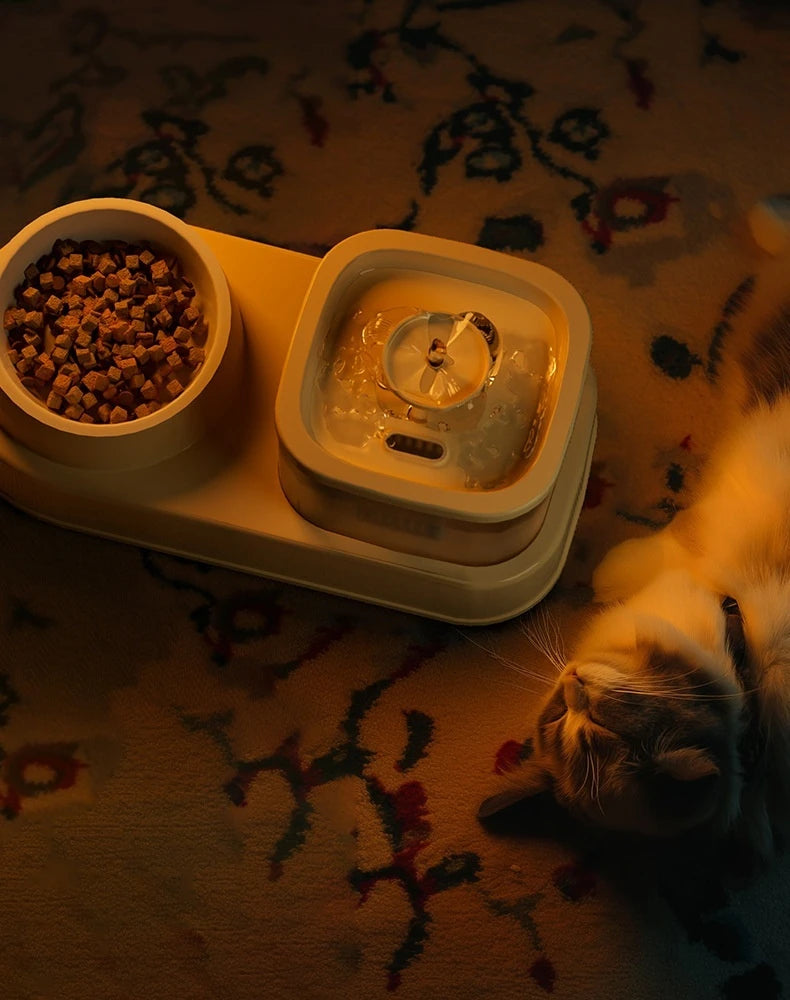 Fountain for Cats Auto Pet Fountain Filter Electric Mute Cat Drinker Bowl Pet Feeder 2in1 Recirculate Drinker Cat Water Fountain