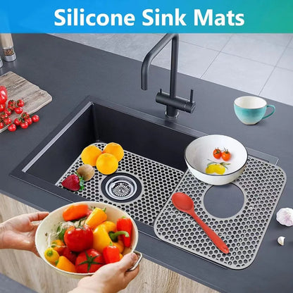 Silicone Sink Mat,Kitchen Sink Mats Grid Accessory,Non-slip Sink Protector for Kitchen Bottom of Farmhouse Porcelain Sink
