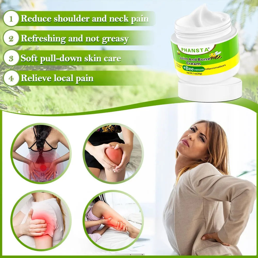 Bee Venom Joint Care Balm Care Lumbar Spine, Knee Muscle Pain, Muscle Soreness, Joint Care Balm Pure Natural Ingredients（30g）