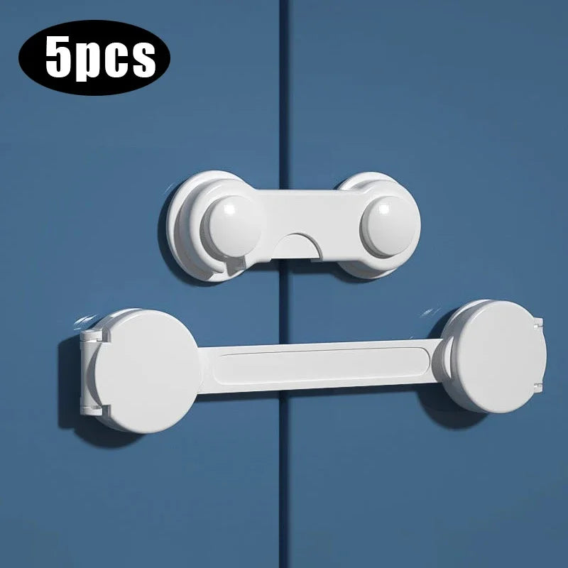 Multi-function Security Protection Locks Baby Safety Cabinet Drawer Door Buckle Home White Toilet Refrigerator Lock 5Pcs/Lot