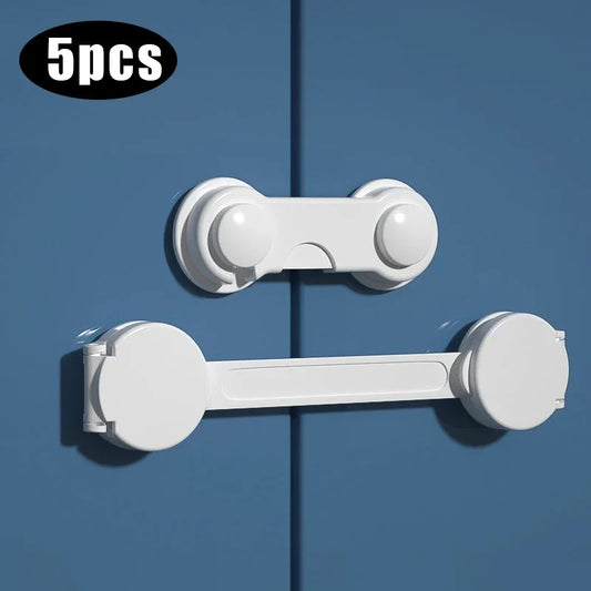 Multi-function Security Protection Locks Baby Safety Cabinet Drawer Door Buckle Home White Toilet Refrigerator Lock 5Pcs/Lot