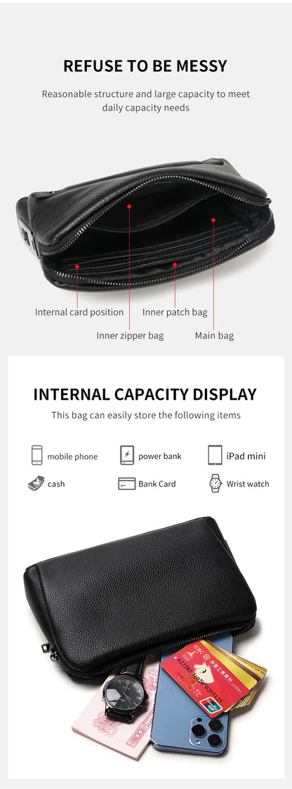 Man`s Fingerprint Lock Handbag Security Wallet