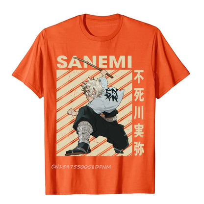 Latest Mens T Shirt Classic Art Sanemi Demon Anime Vintage Tops T Shirt Premium Cotton Preppy Style