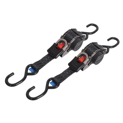 Single Hook / Double Hook Stainless Steel Auto Retractable Universal Easy To Carry Ratchet Tie Down Starp S-Hooks Trailer Towing