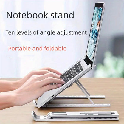 Portable Laptop Stand  Foldable ABS Material, Adjustable Desktop Height, Heat Dissipation, Laptop Stand, Storage Rack laptop arm