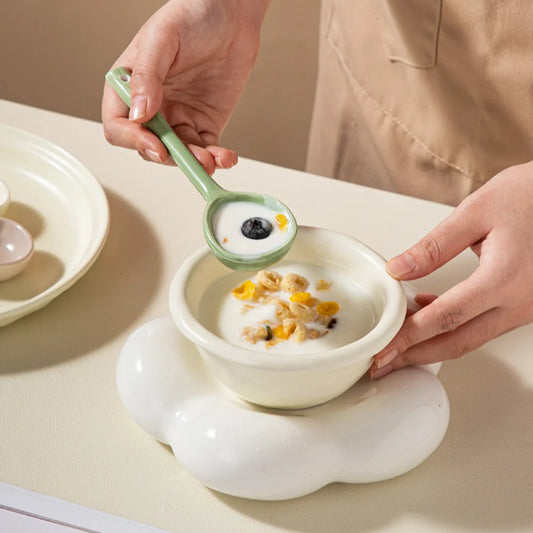 Ins Macaroon Spoon Heart Coffee Spoon Cute Ceramic Mixing Spoon Dessert Spoon Girl Tableware