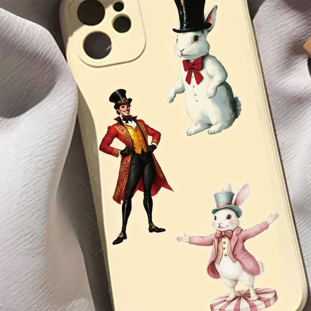 50PCS Creative Circus Stickers Decorative Notebook Phone Cases Water Cups DIY Personalized Waterproof Sticker