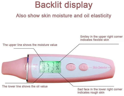LCD Precise Detector Digital Skin Oil Moisture Tester for Face Care Bio Technology Sensor Lady Beauty Tool Women Spa Monitor