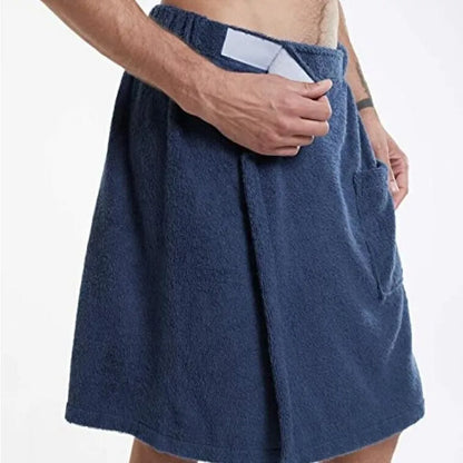 Bath Towel Beach Towel Men's Wearable Bath Towel Shower Room Bathrobe With Pocket Bath Towel Super Absorbent Microfiber Pajamas