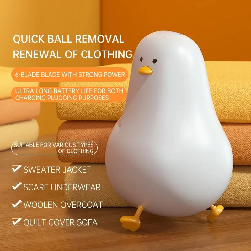 Lint Remover For Clothes Usb Electric Rechargeable Hair Ball Trimmer Fuzz Clothes Sweater Shaver Reels Removal Device ﻿Cute Duck