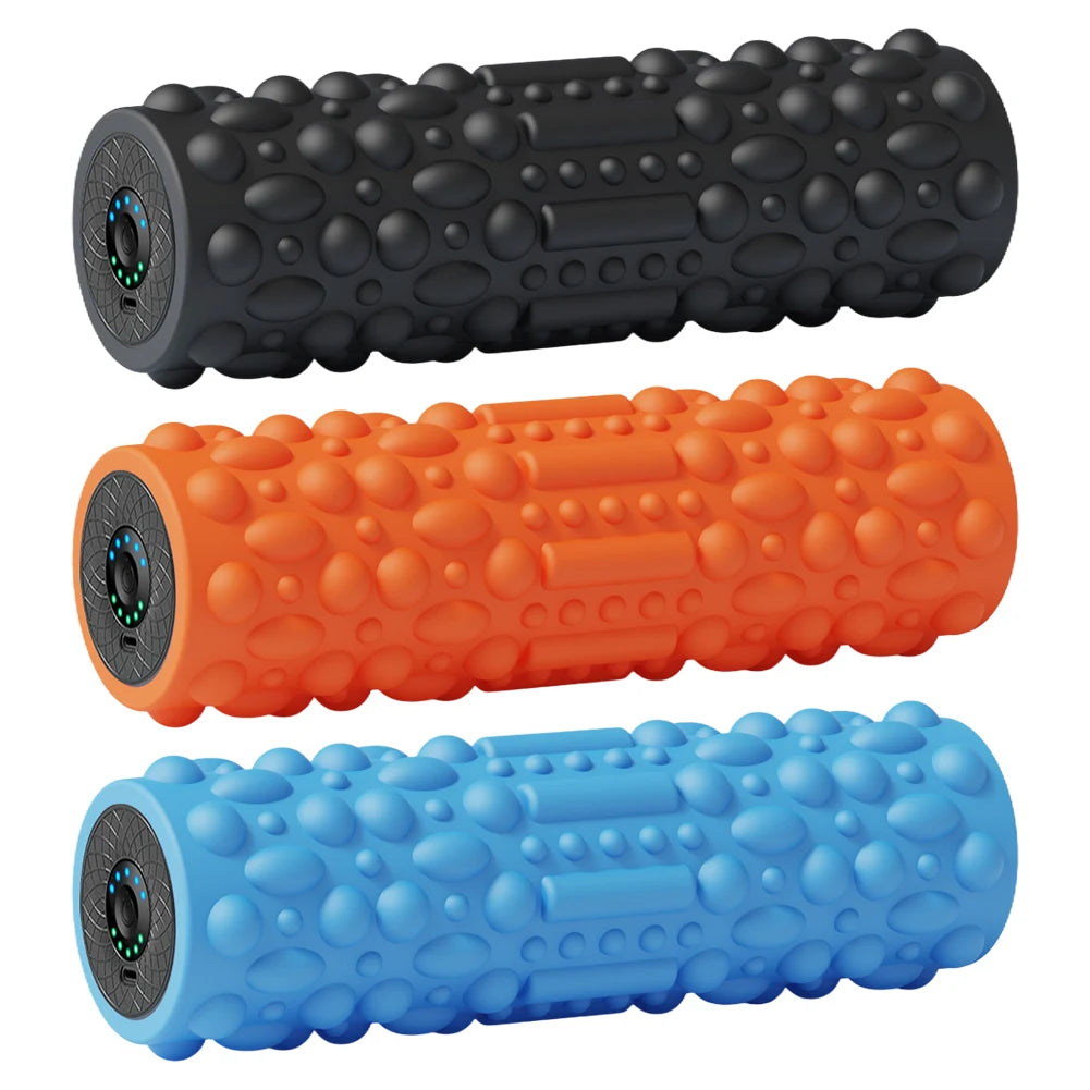 Electric Vibrating Foam Roller Massage Column Rechargeable Exercise Roller 5 Mode Muscle Tissue Massager Roller for Yoga Pilates