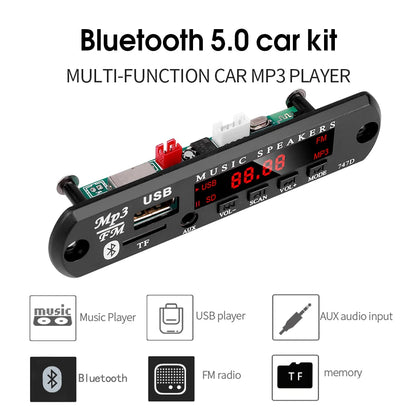 1-5PCS 9V 12V MP3 WMA Decoder Board USB AUX TF FM Radio Bluetooth 5.0 Wireless Lossless Music Player Module with Remote Control