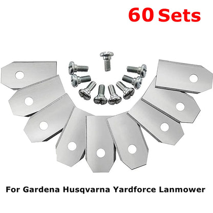 60-18set Lawn Mower Cutting Blade Set Single Hole Lawn Mower Blade Robotic Lawn Mowers Replacement for Worx Landroid Lawn Mowers