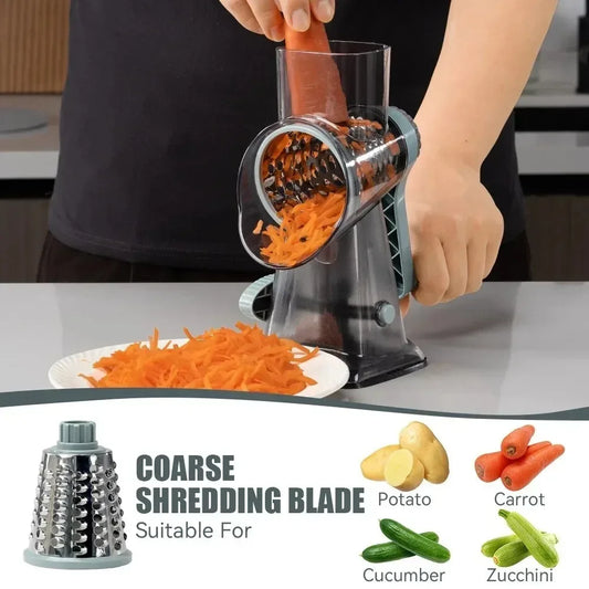 Multi-functional Vegetable Slicer Manual Spiralizer Vegetable Cutter  Hand Cranked Rotary Cheese Grater Shredded Kitchen Tools