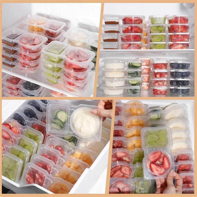 B08B-Reusable Snack Box Container With Lids, 20Pcs Pack, Snackle Box For Portion Control, New Storage