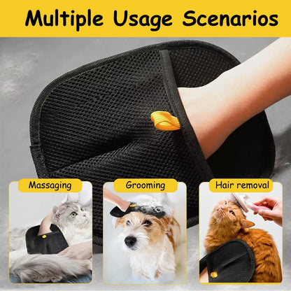 Double-Sided Pet Grooming Gloves, Cat Grooming Gloves Pet Grooming Gloves for Dogs Bathing Pet Hair Remover Gloves Versatile Pet