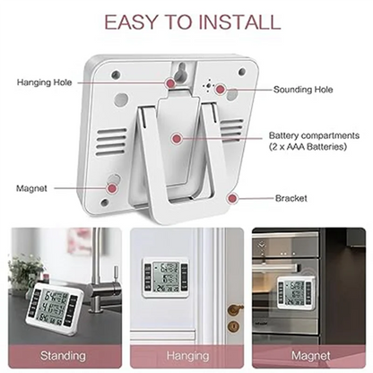 A25F-Wireless Refrigerator Thermometer Digital Freezer Thermometer Temperature Monitor with 2 Sensors for Indoor Outdoor