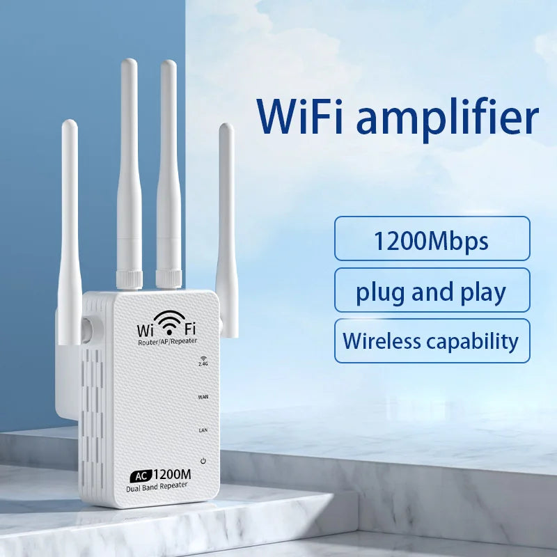 WiFi signal booster amplifier extender supports WiFi 6 repeaters 3000+square feet, 5GHz/2.4GHz,high-speed signal boosters