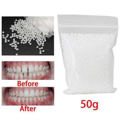 50G Temporary Tooth Repair Kit Teeth Gaps Filling Fix Missing Broken Teeth Moldable False Teeth Tooth Repair Teeth Veneers White