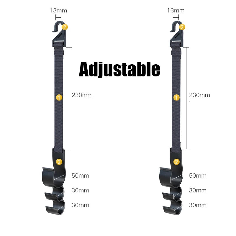 2pcs Car Back Seat Hook Multi-function Rear Seat Headrest Hanging Hook Umbrella Holder Seat Back Storage Interior Organizer