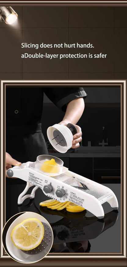 Multifunctional Lemon Grater Vegetable Slicer With Basket,Fruit Potato Chopper Carrot Cutter Slicer Kitchen Accessories