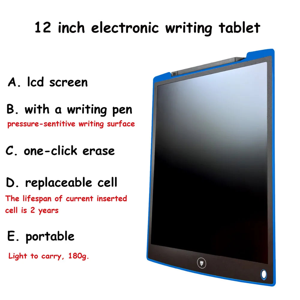 NEWYES 12" LCD Writing Tablet Digital Drawing Tablet Handwriting Pads Portable Electronic Tablet Board ultra-thin Board with pen