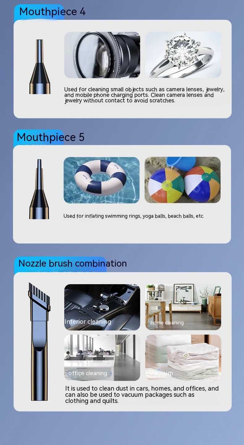 50000RPM Car Vacuum Cleaner Handheld Powerful Pump Mini Cordless Cleaner Super Strong Robot Wireless Vacuum Cleaner And Blower