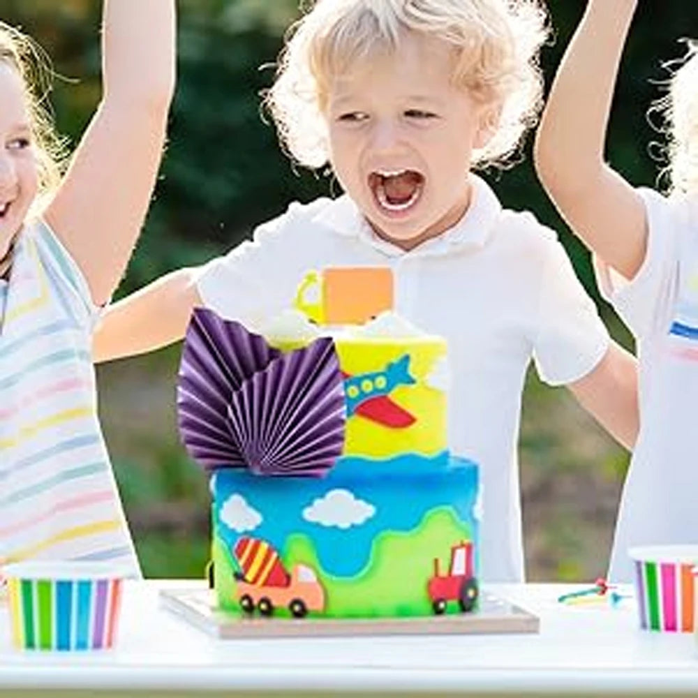 6pcs Palm Spear Cake Topper Happy Birthday Palm Leaf Decoration Cake Decorating Wedding Baking Dessert Table Party Favors