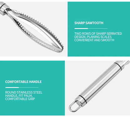 Kitchen accessories Stainles Fish Scales Scraping Graters Fast Remove Fish Cleaning Peeler Scraper Fish bone tweezers tool gadge